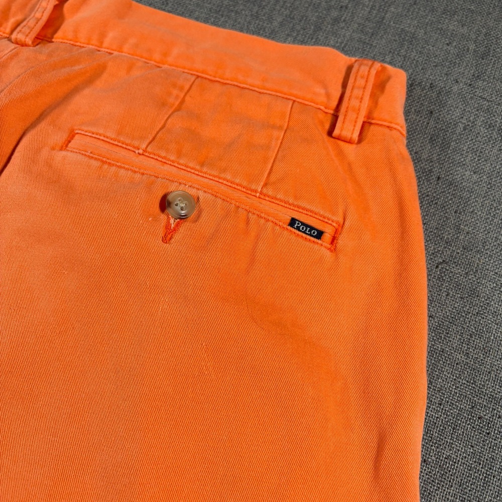 Polo Ralph Lauren Chino Shorts Mens 33 Orange Classic Fit Cotton Twill